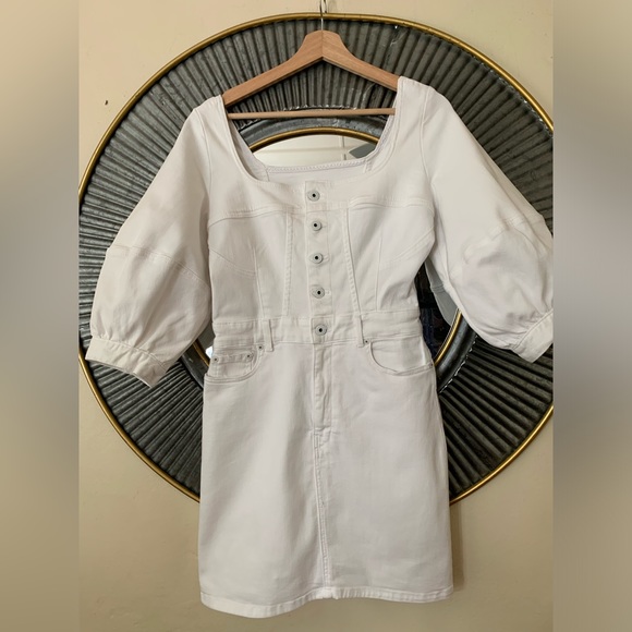 JONATHAN SIMKHAI STANDARD Poppy Puff-Sleeve Denim Mini Dress - Picture 5 of 13